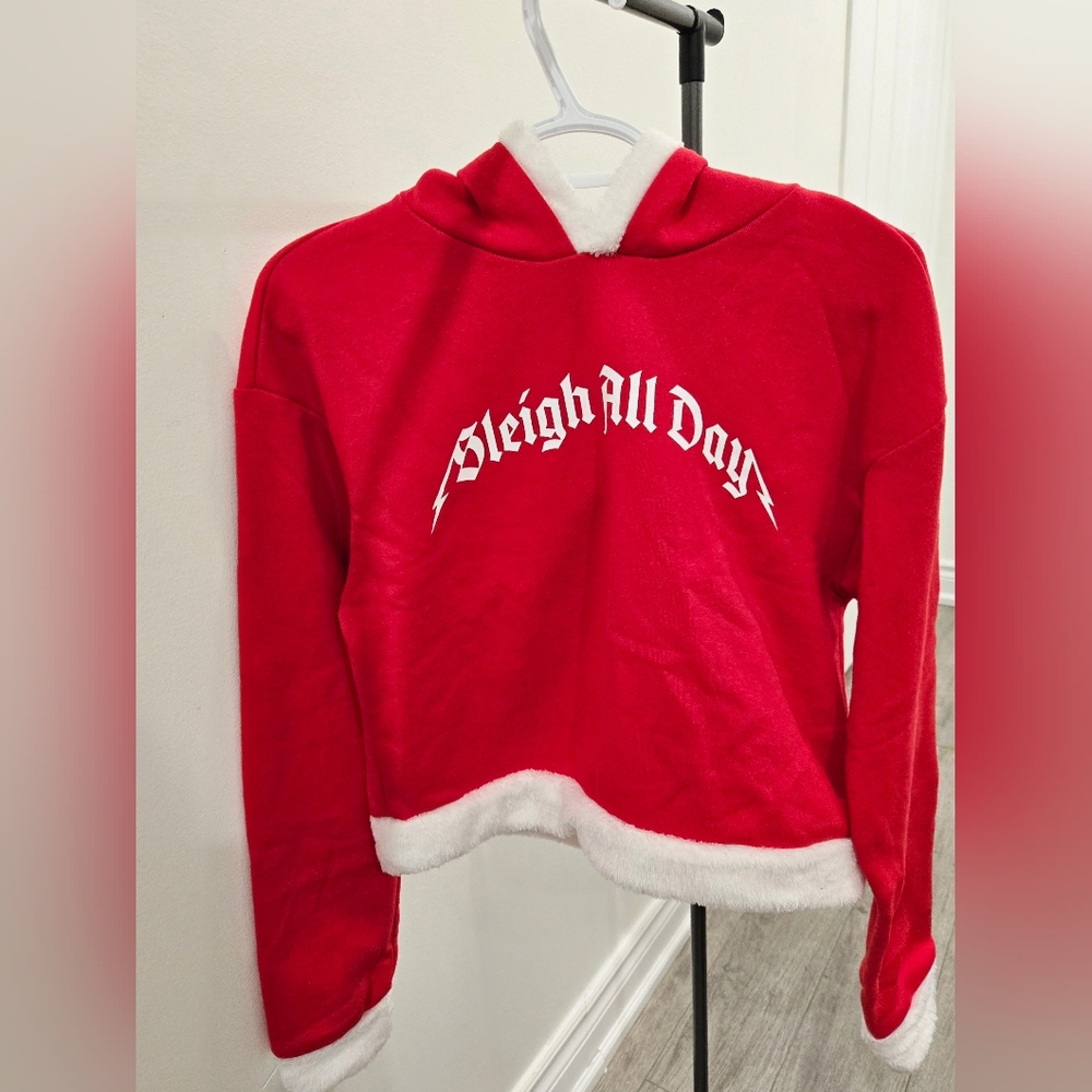 3/55$ - H&M Red Hoodie with White Trim